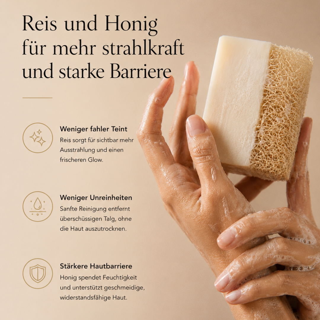 Glass Skin Reis + Honig Luffa Seife